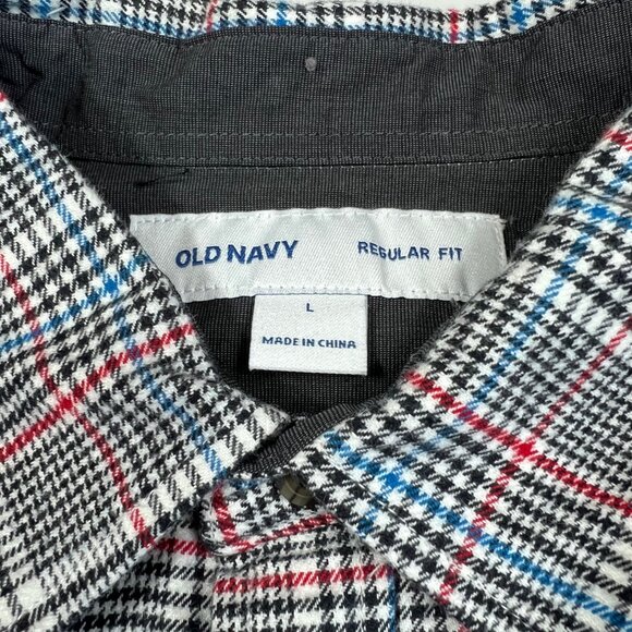 Old Navy‎ Flannel Button Front Shirt Plaid Mens Large - Picture 6 of 8